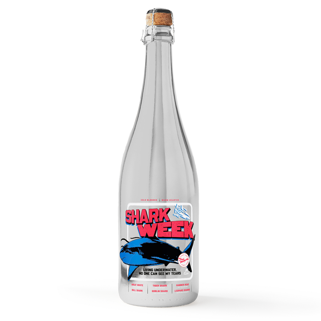 2025 Discovery Shark Week Poster Metallic Silver Bubbly