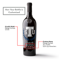 Tennessee State University Custom Alumni Etched Wine Bottle