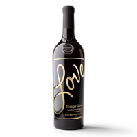 Love 50th Anniversary Custom Etched Wine Bottle