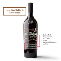 Thanksgiving Thankful for You Custom Etched Wine
