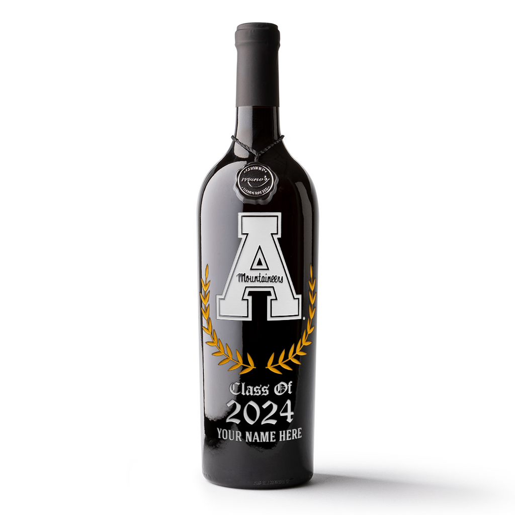 Appalachian State University Custom Alumni Etched Wine