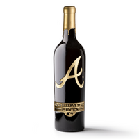 Atlanta Braves Gold Reserve Etched Wine Bottle