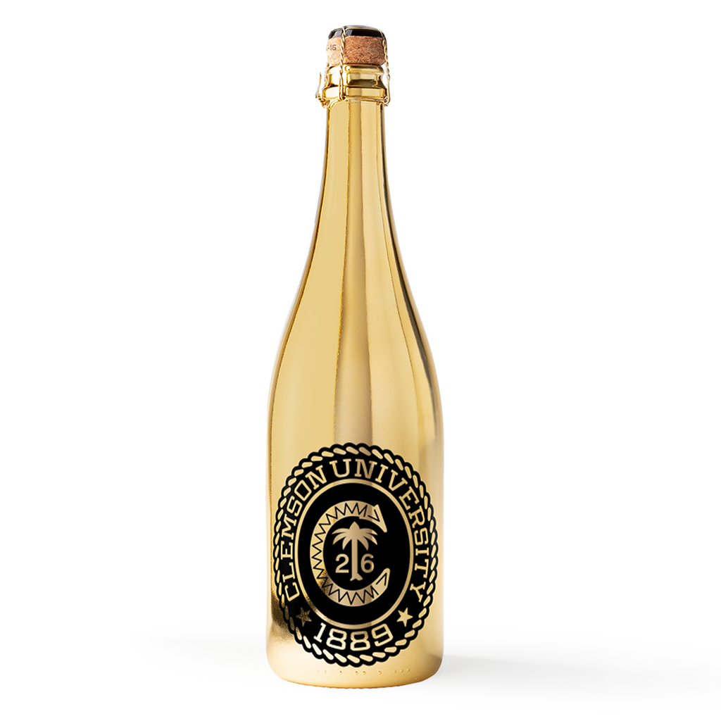 Clemson University Metallic Gold Ring Bottle