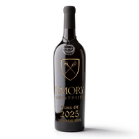 Emory University Custom Alumni Etched Wine Bottle