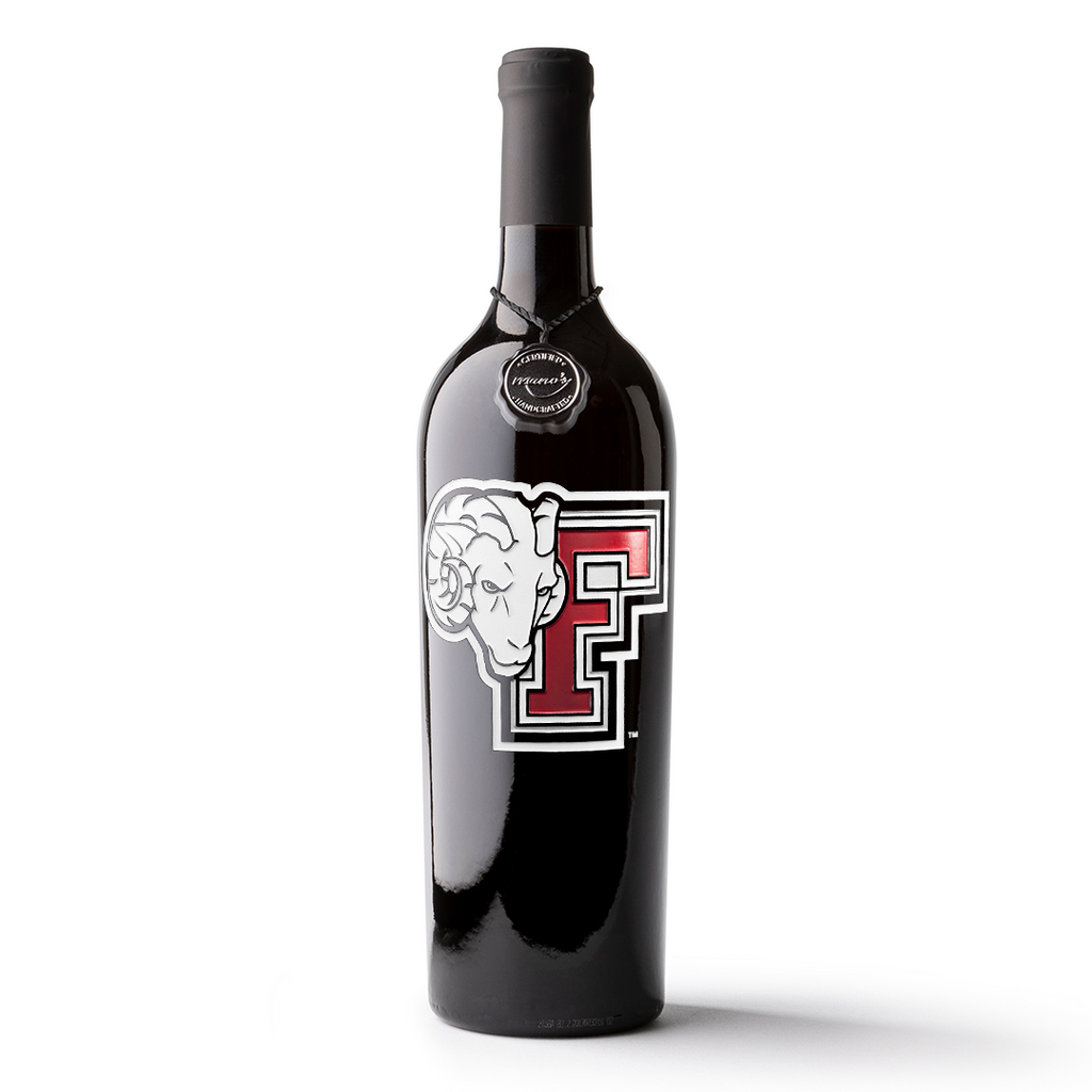 Fordham University Logo Etched Wine