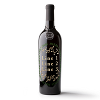 Merry Christmas Lights Custom Etched Wine Bottle