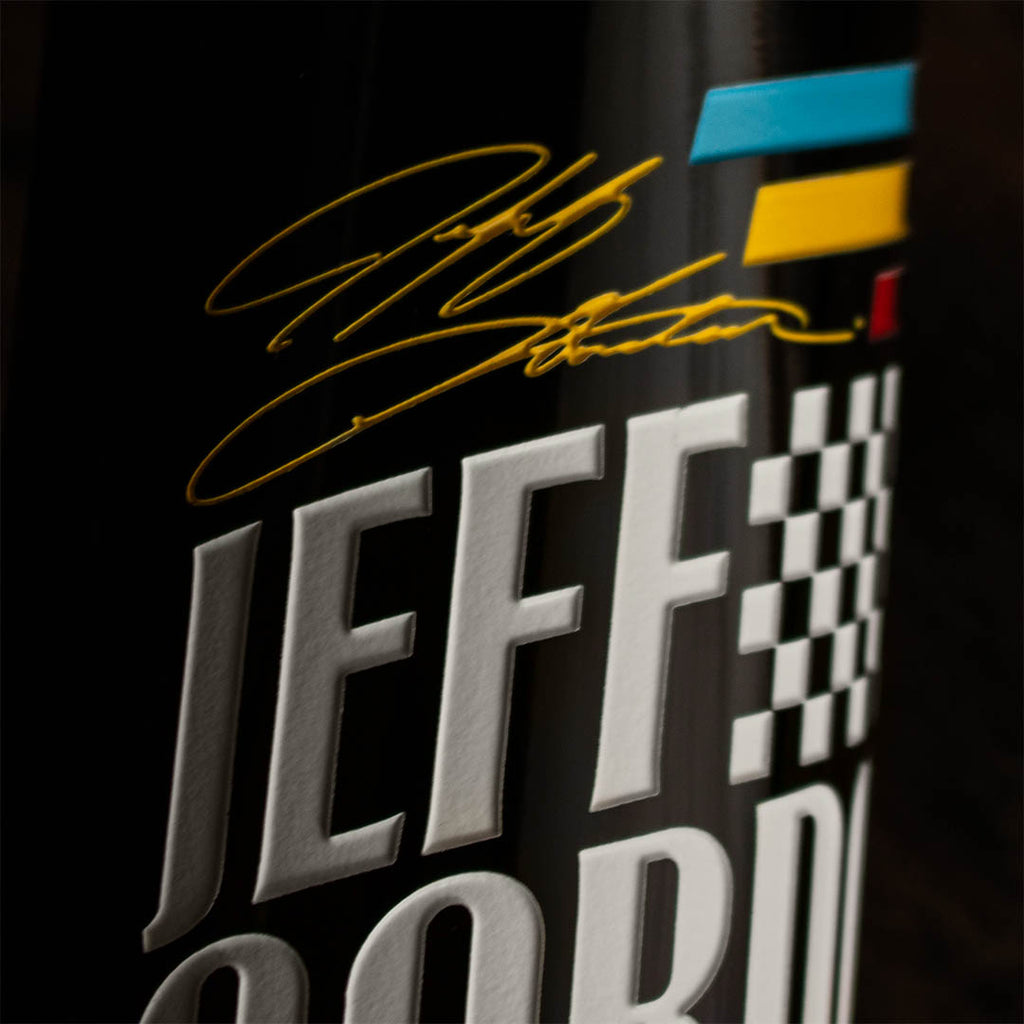 #24 Jeff Gordon Race Stripes Etched Wine Bottle