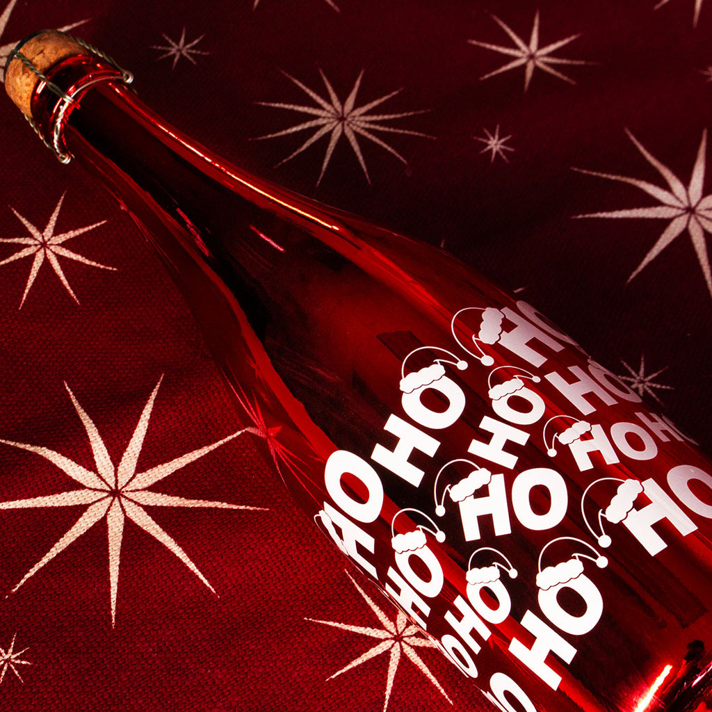 Ho Ho Ho Metallic Red Bubbly