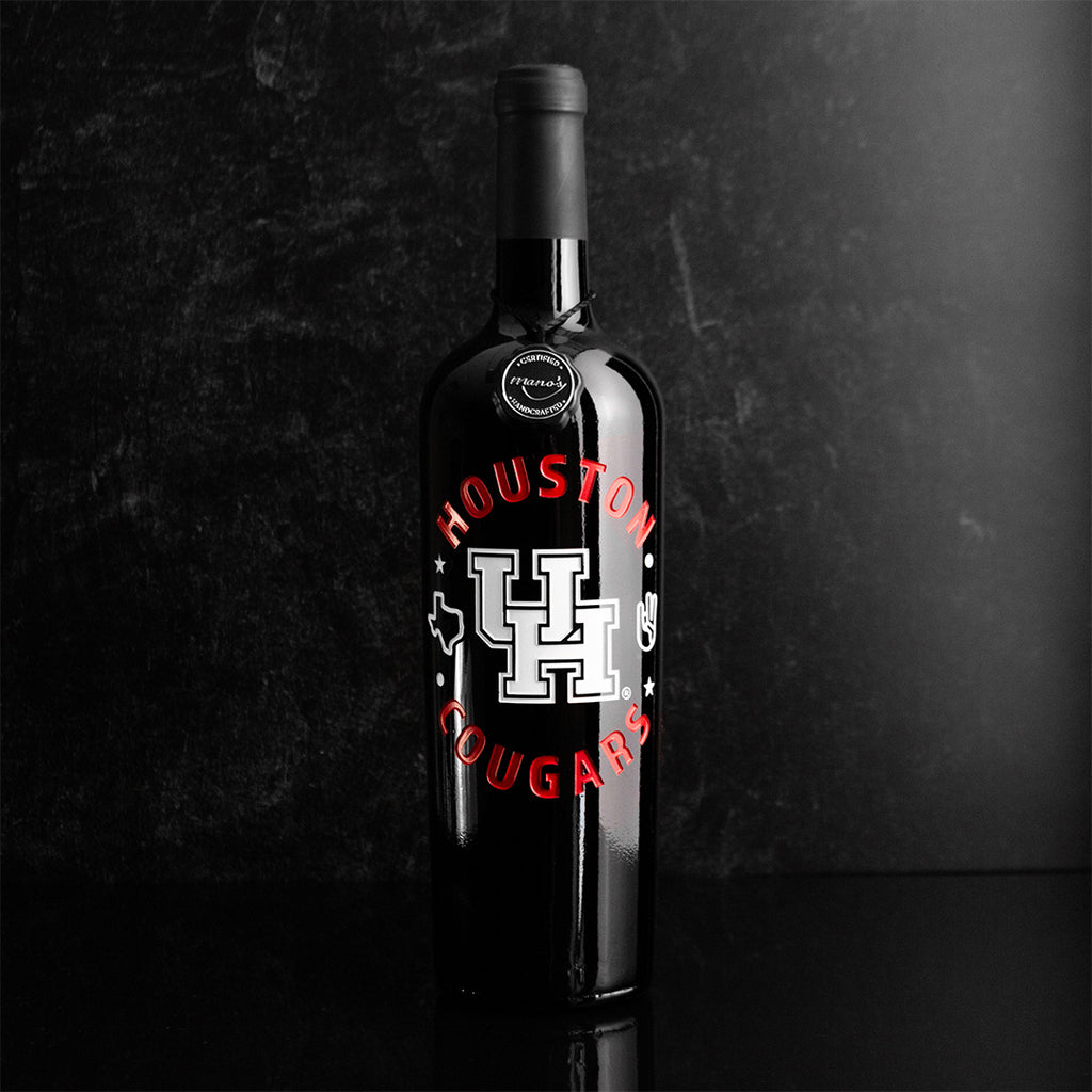 University of Houston Cougars Etched Wine