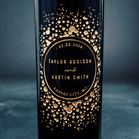 Celebration Circle Frame Custom Etched Wine Bottle