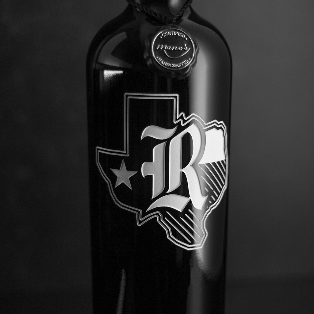 Rice University Texas Outline Etched Wine