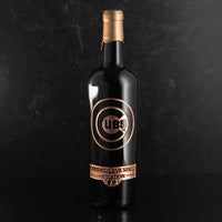 Chicago Cubs Gold Reserve Etched Wine Bottle
