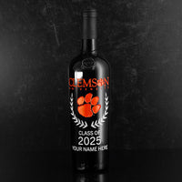 Clemson University Custom Alumni Etched Wine