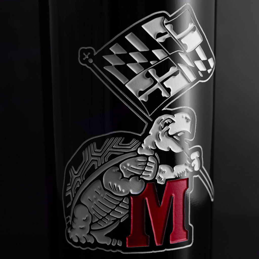 University of Maryland Logo Etched Wine