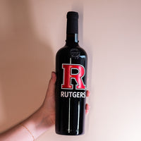 Rutgers University "R" Logo Mark Etched Wine
