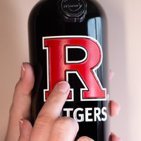 Rutgers University "R" Logo Mark Etched Wine