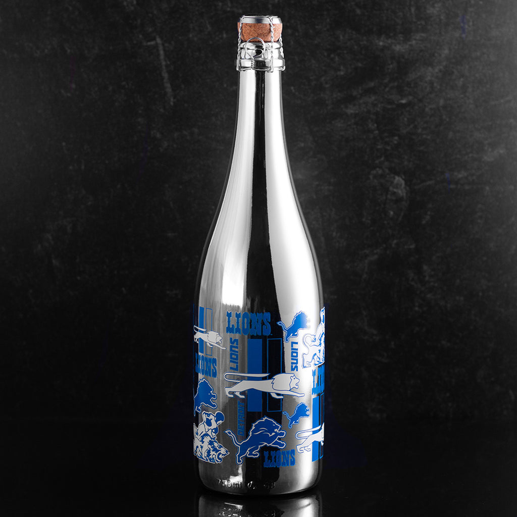 Detroit Lions Logo Evolution Metallic Silver Bubbly 3 Pack