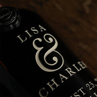 Floral Wedding Custom Etched Wine Bottle