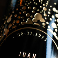 Celebration Circle Frame Custom Etched Wine Bottle