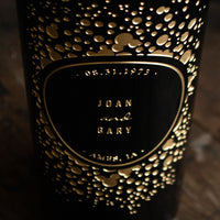 Celebration Circle Frame Custom Etched Wine Bottle