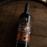Holiday Winter Snow Globe Etched Wine Bottle