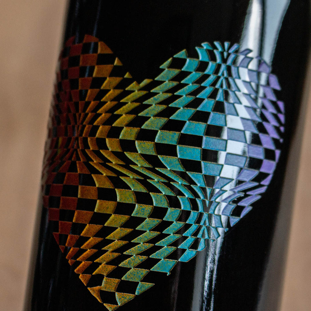 Pride Checkered Heart Custom Etched Wine