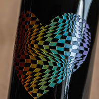 Pride Checkered Heart Custom Etched Wine