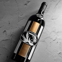 University of Missouri Stripes Etched Wine Bottle