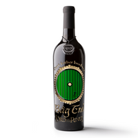 The Lord of the Rings Bag End Door Etched Wine