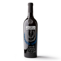 University of Memphis Custom Alumni Etched Wine
