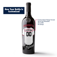 Washington Nationals Custom Jersey Etched Wine
