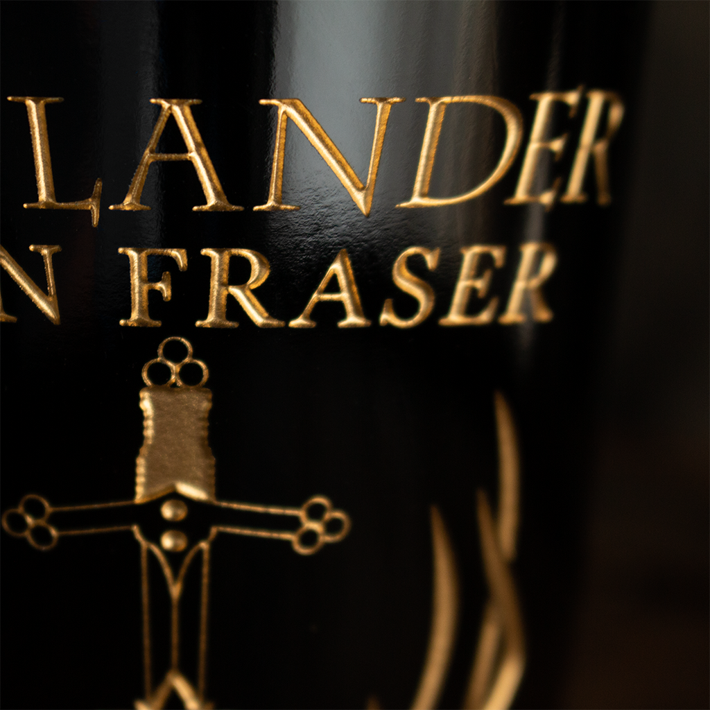Outlander Clan Fraser Etched Wine Bottle