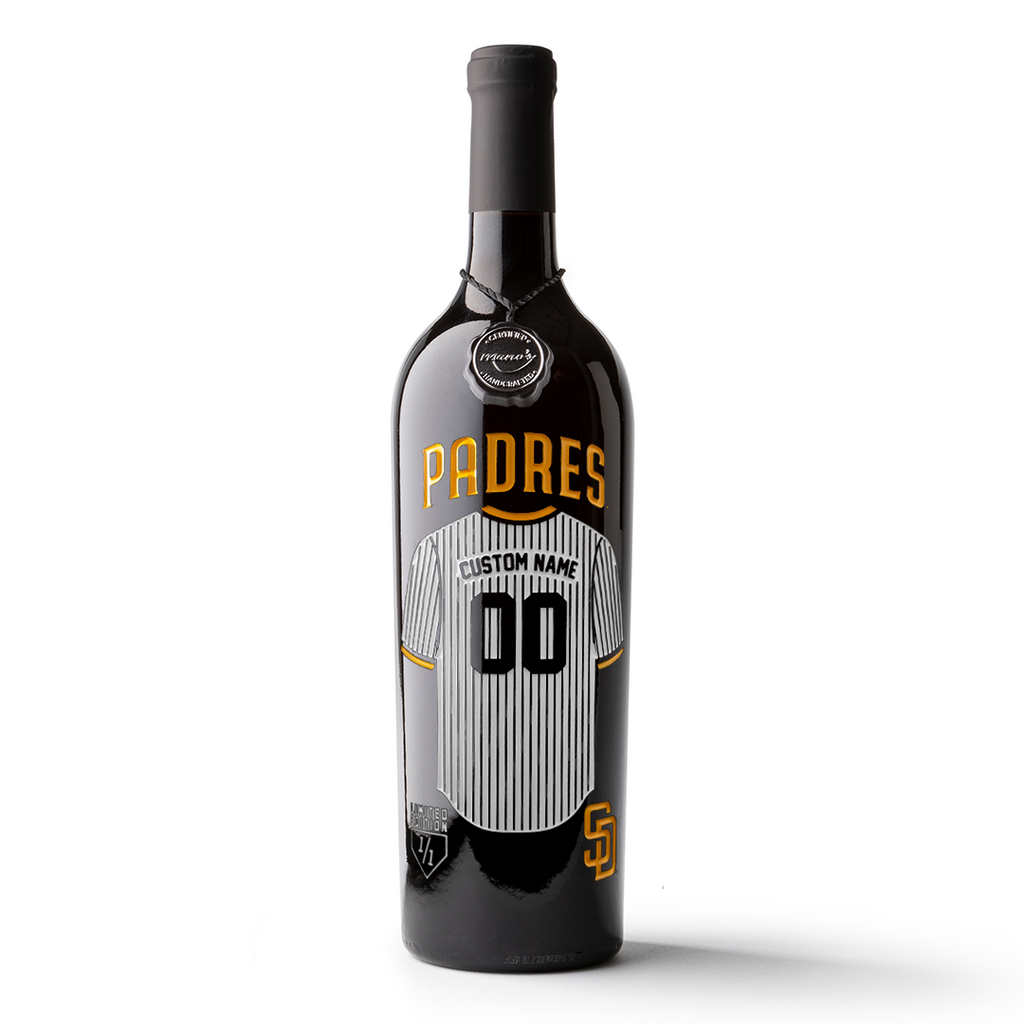 San Diego Padres Custom Jersey Etched Wine