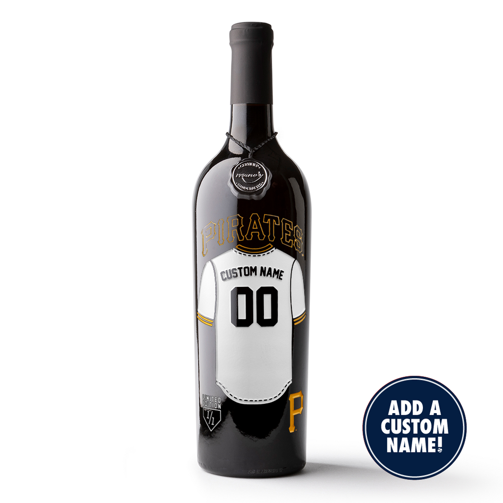 Pittsburgh Pirates Custom Jersey Etched Wine