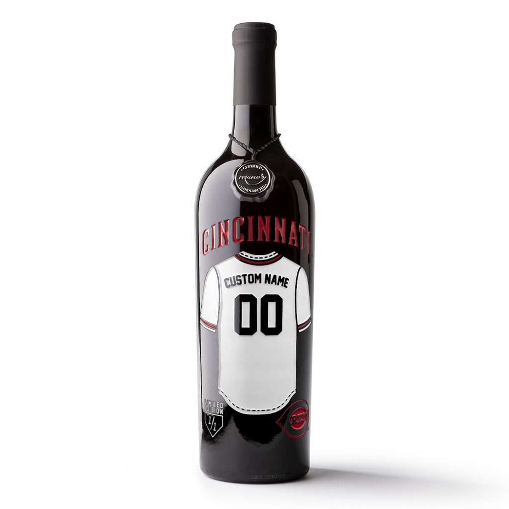 Cincinnati Reds Custom Jersey Etched Wine
