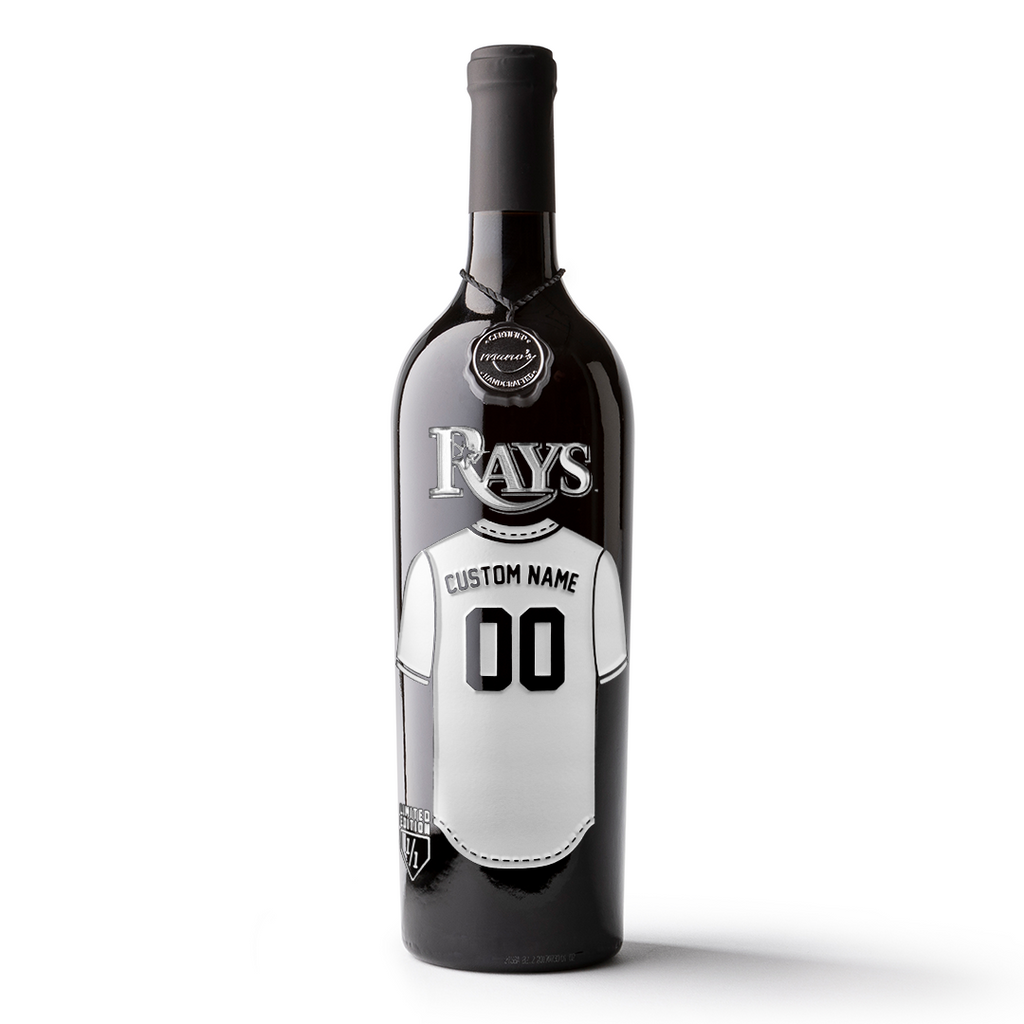 Tampa Bay Rays Custom Jersey Etched Wine