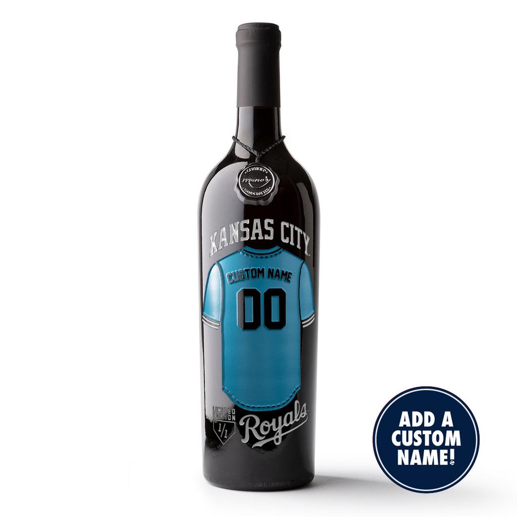Kansas City Royals Custom Jersey Etched Wine