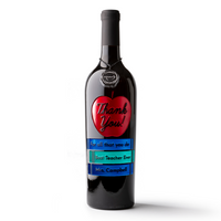 Custom Teacher Appreciation Etched Wine Bottle
