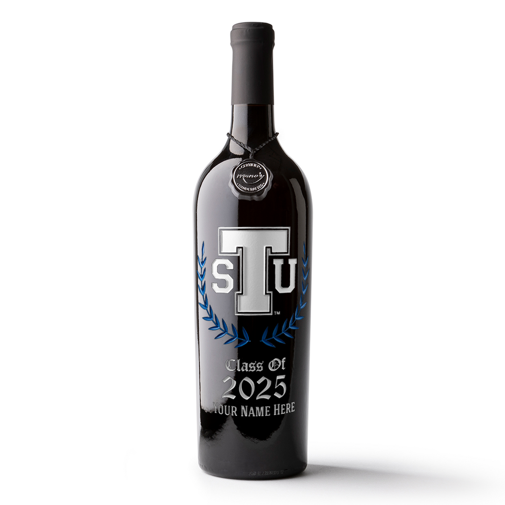 Tennessee State University Custom Alumni Etched Wine Bottle