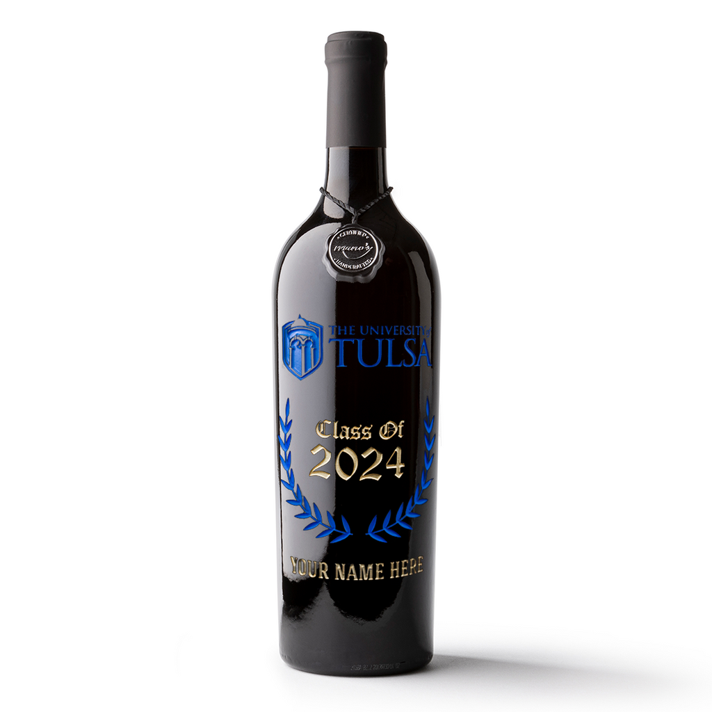 The University of Tulsa Custom Alumni Etched Wine