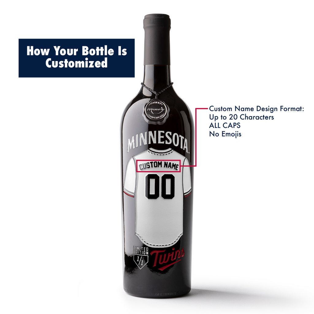 Minnesota Twins Custom Jersey Etched Wine