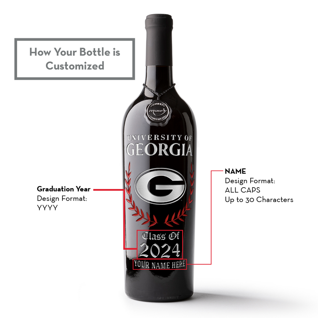 University of Georgia Custom Alumni Display Bottle