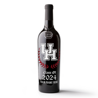 University of Houston Custom Alumni Etched Wine