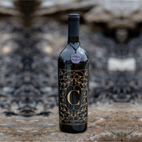 Custom Initial Frame Etched Wine Bottle