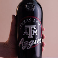 Texas A&M Aggies Circle Etched Wine
