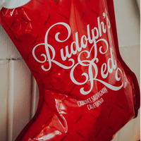 Rudolph Red 3L Holiday Stocking with Custom Name Label