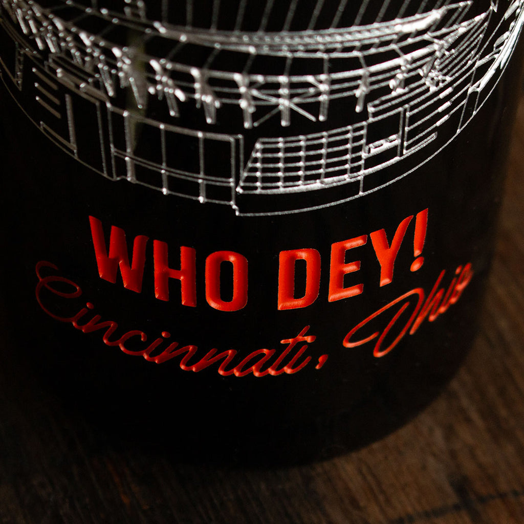 Cincinnati Bengals Stadium Etched Wine Bottle