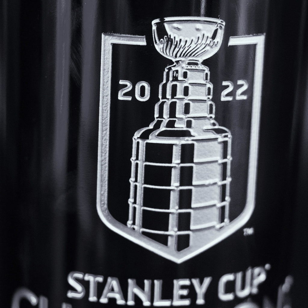 2022 Colorado Avalanche Stanley Cup Champions Logo Etched Wine