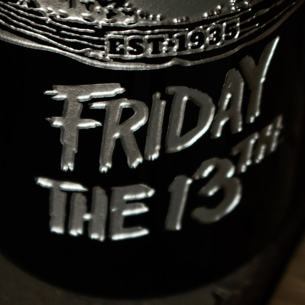 Friday the 13th Camp Crystal Lake Sign Etched Wine