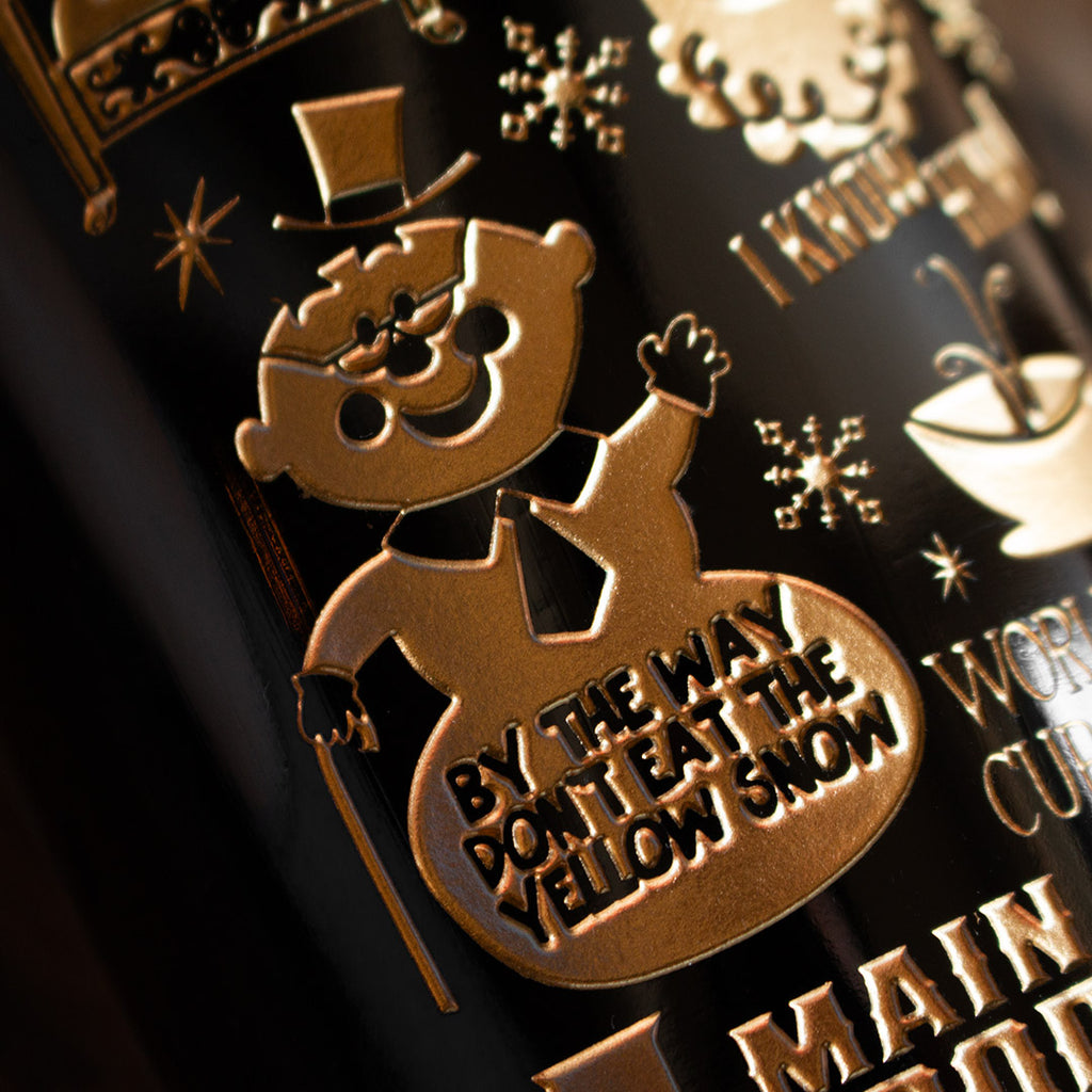 Elf Movie Icons Etched Wine